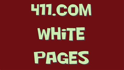 411 free white pages